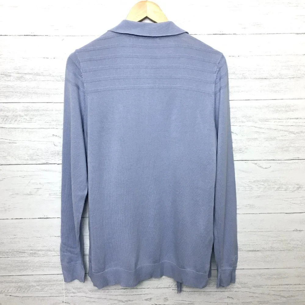 NEW Isaac Mizrahi Women's Light Blue Cardigan Sweater Zipper Front Pockets Small - Picture 4 of 10